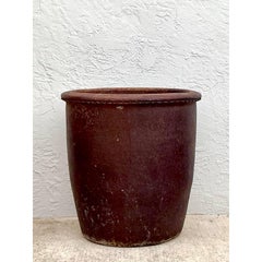 Vintage Boho Glazed Terracotta Planter