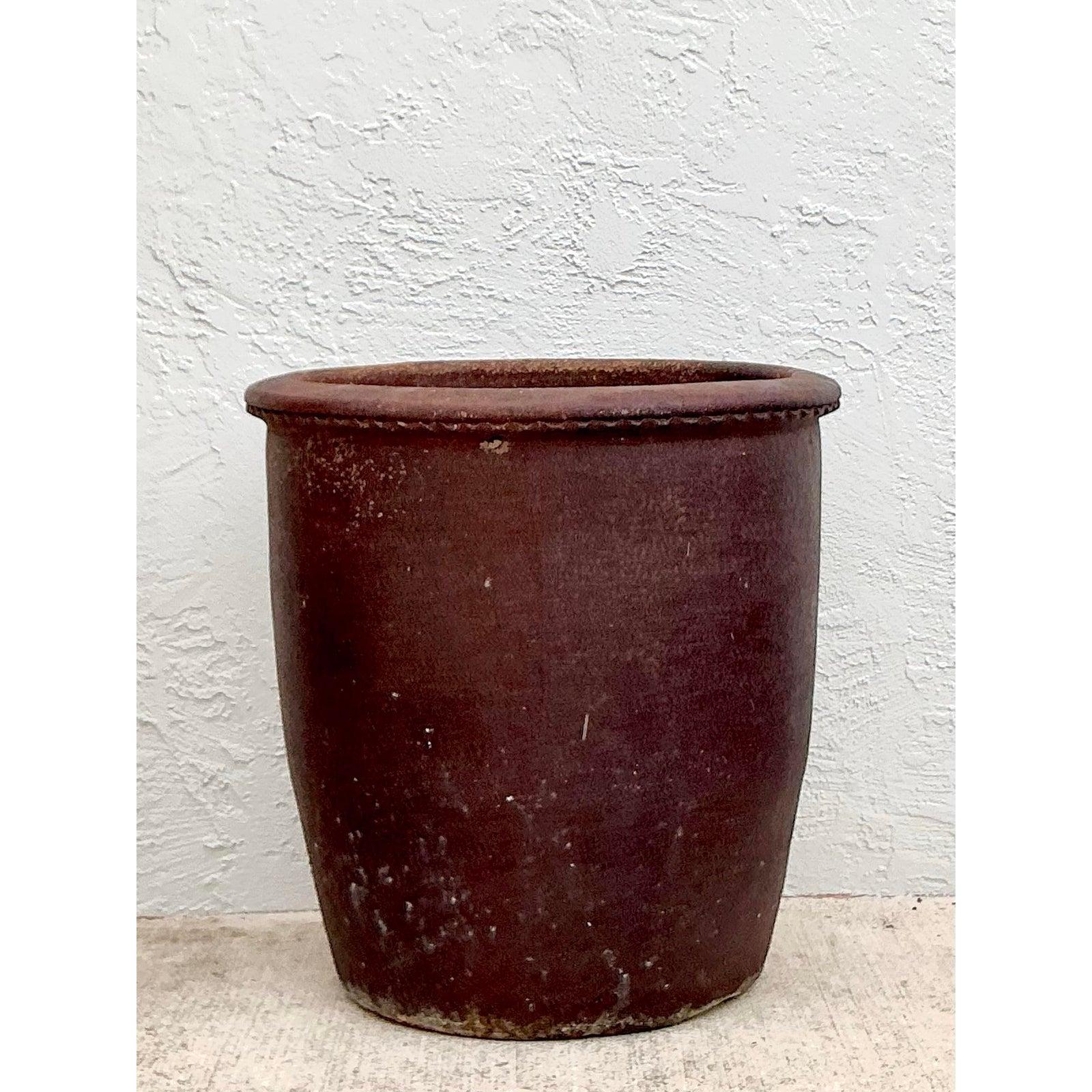 Macetero Vintage Boho de Terracota Esmaltada Rústico en venta