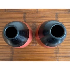 Vintage Boho Glazed Terracotta Vases- Set of 2