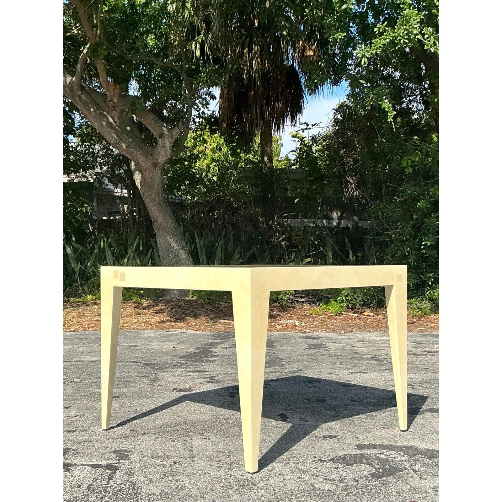 Table de jeu boho en peau de chèvre d'après Springer Bon état - En vente à west palm beach, FL