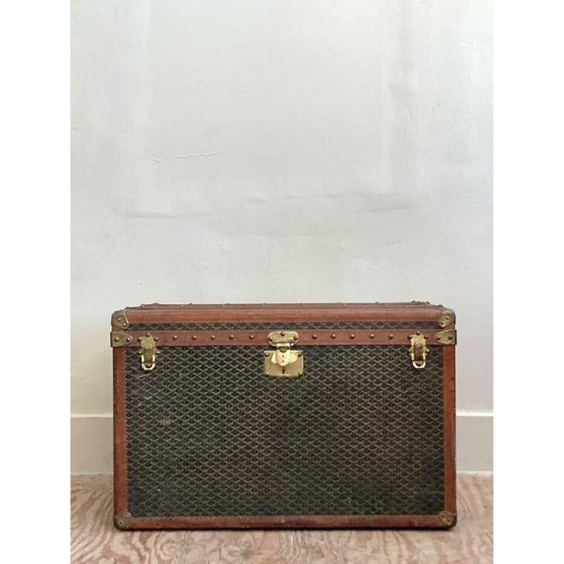 Français Malle à vapeur vintage Boho Goyard en vente