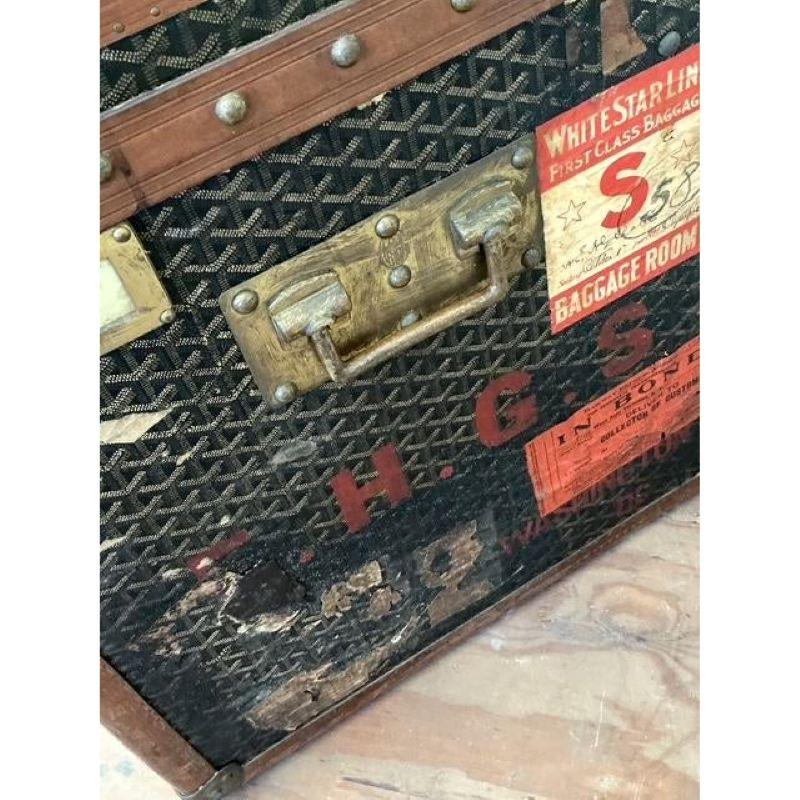 Laiton Malle à vapeur vintage Boho Goyard en vente