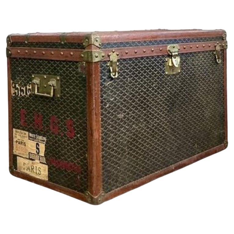 Vintage Boho Goyard Steamer Trunk