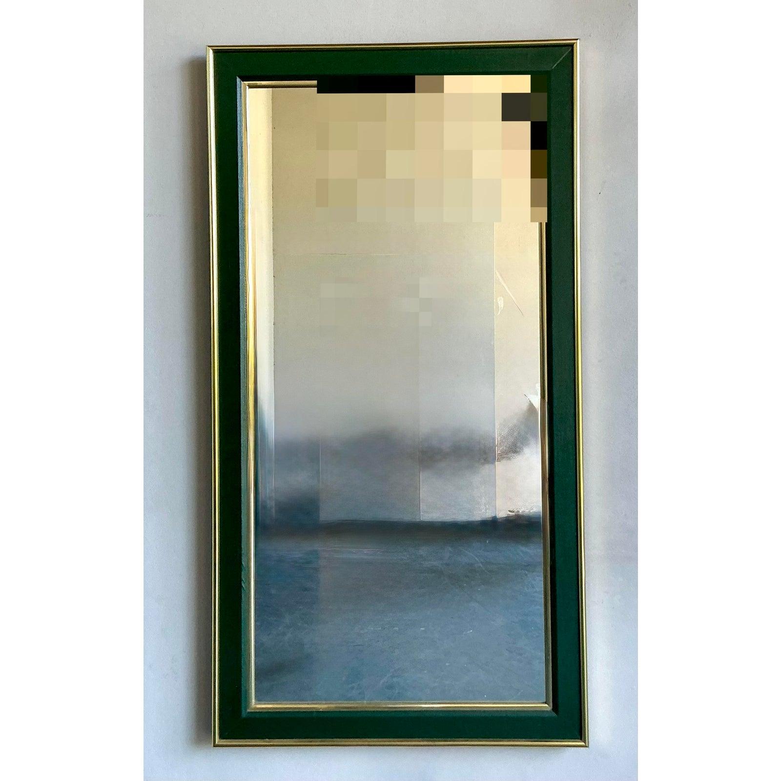 Hollywood Regency Vintage Boho Grasscloth Console and Mirror Sets - A Pair For Sale