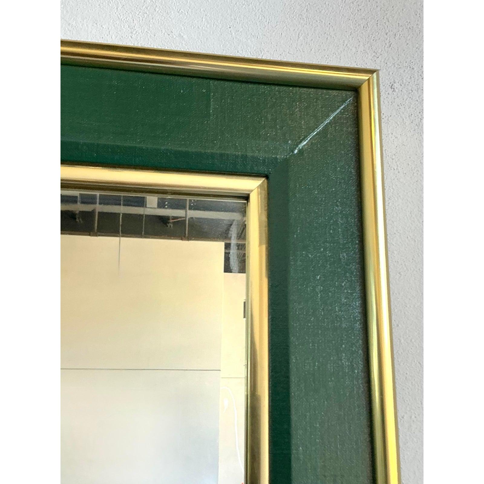 Vintage Boho Grasscloth Console and Mirror Sets - A Pair For Sale 1