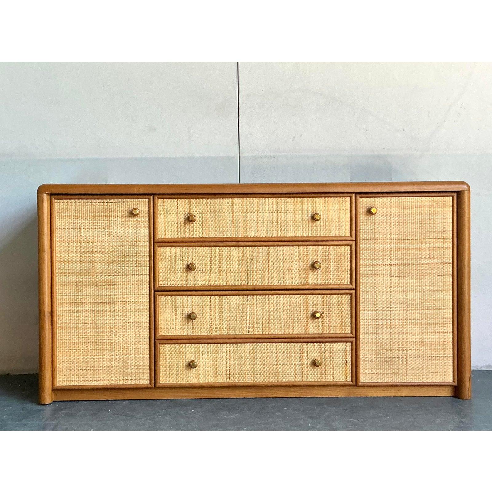 Laiton Crédence Vintage Boho en toile de gazon en vente