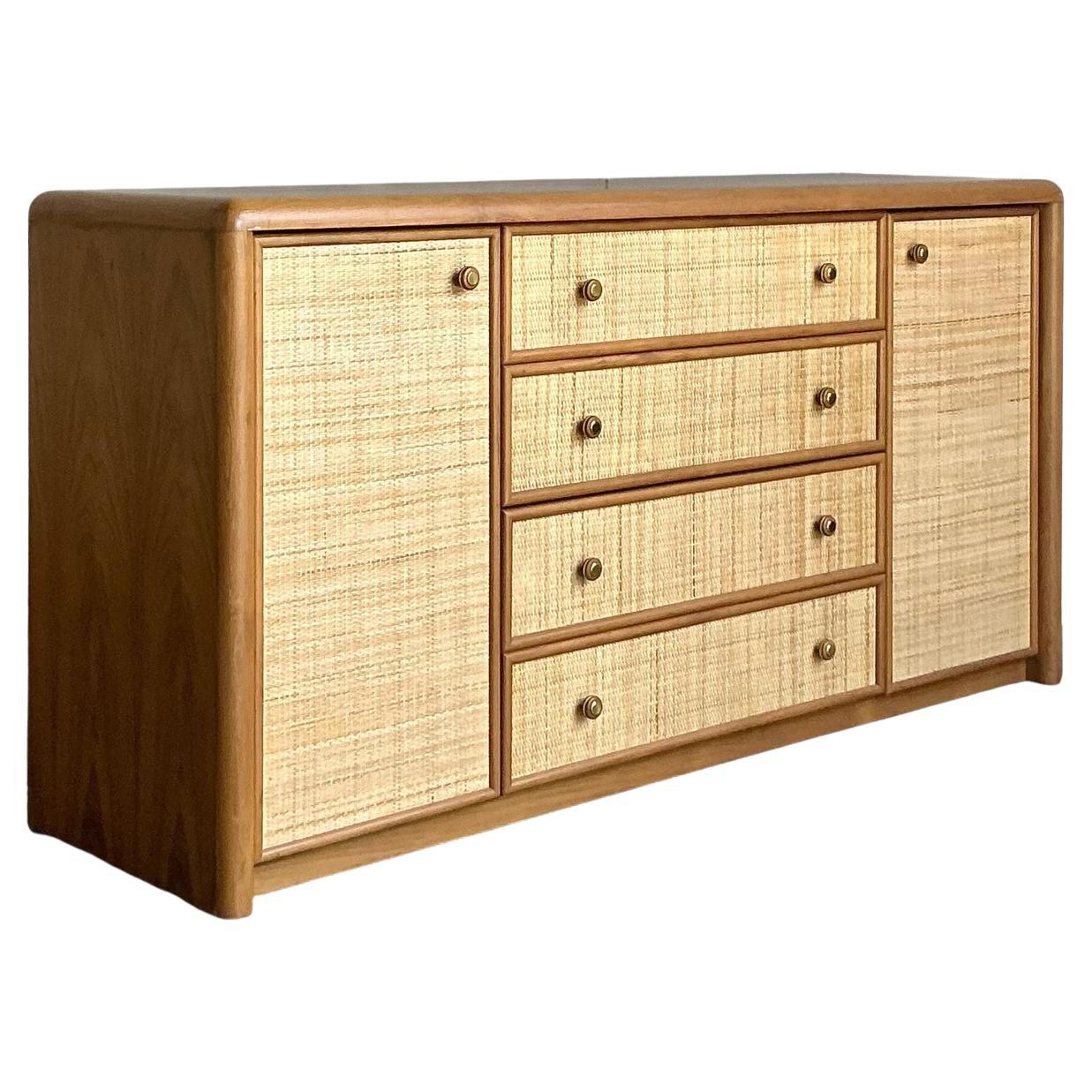 Credenza Vintage Boho de Tela de Hierba