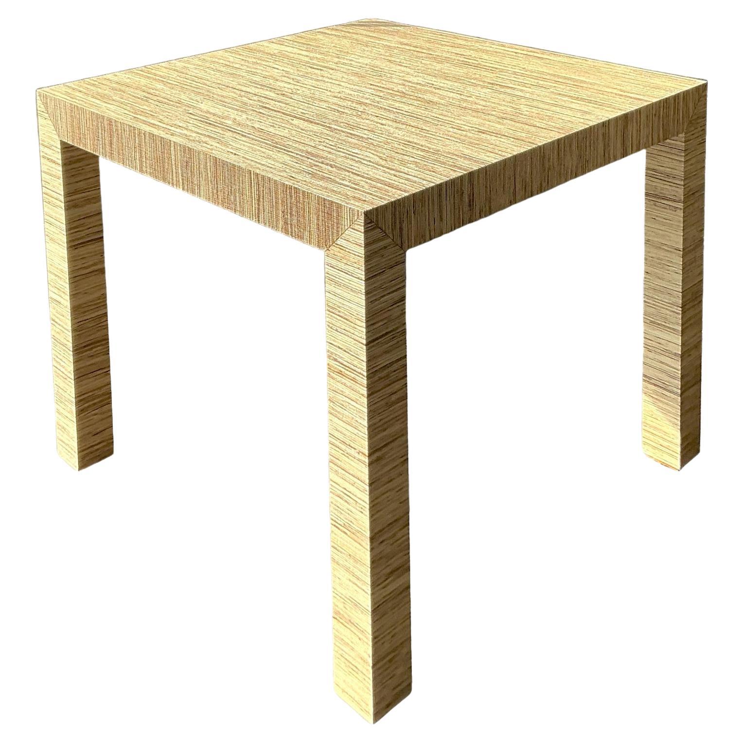 Vintage Boho Grasscloth Game Table For Sale