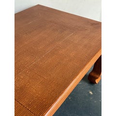 Vintage Boho Grasscloth Ming Extendable Dining Table