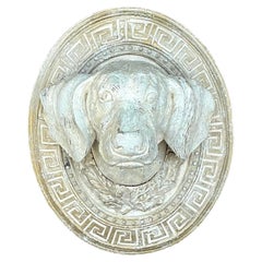 Accroche murale vintage Boho Greek Key Carved Dog