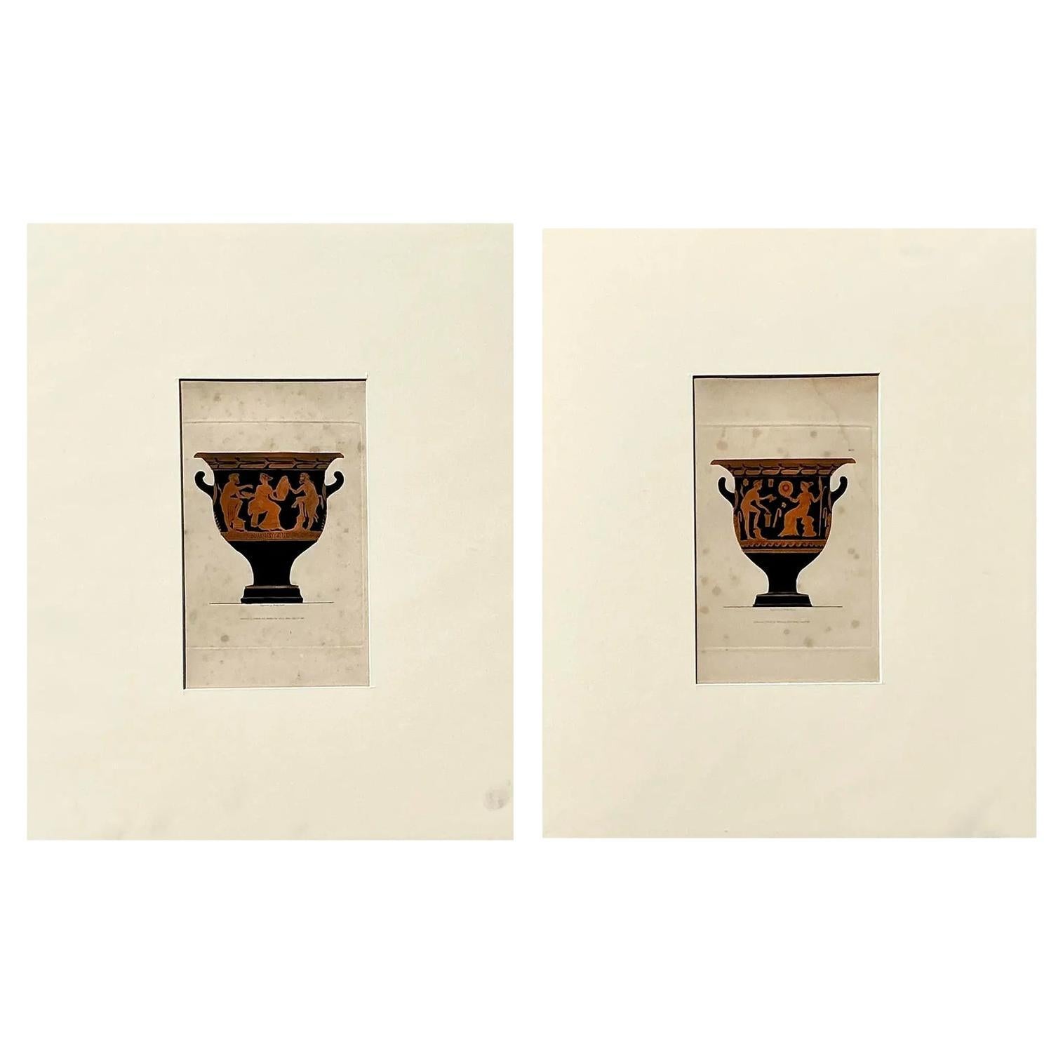 Vintage Boho Greek Urns Original Print