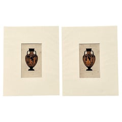 Vintage Boho Greek Urns Original Prints - Set of 2