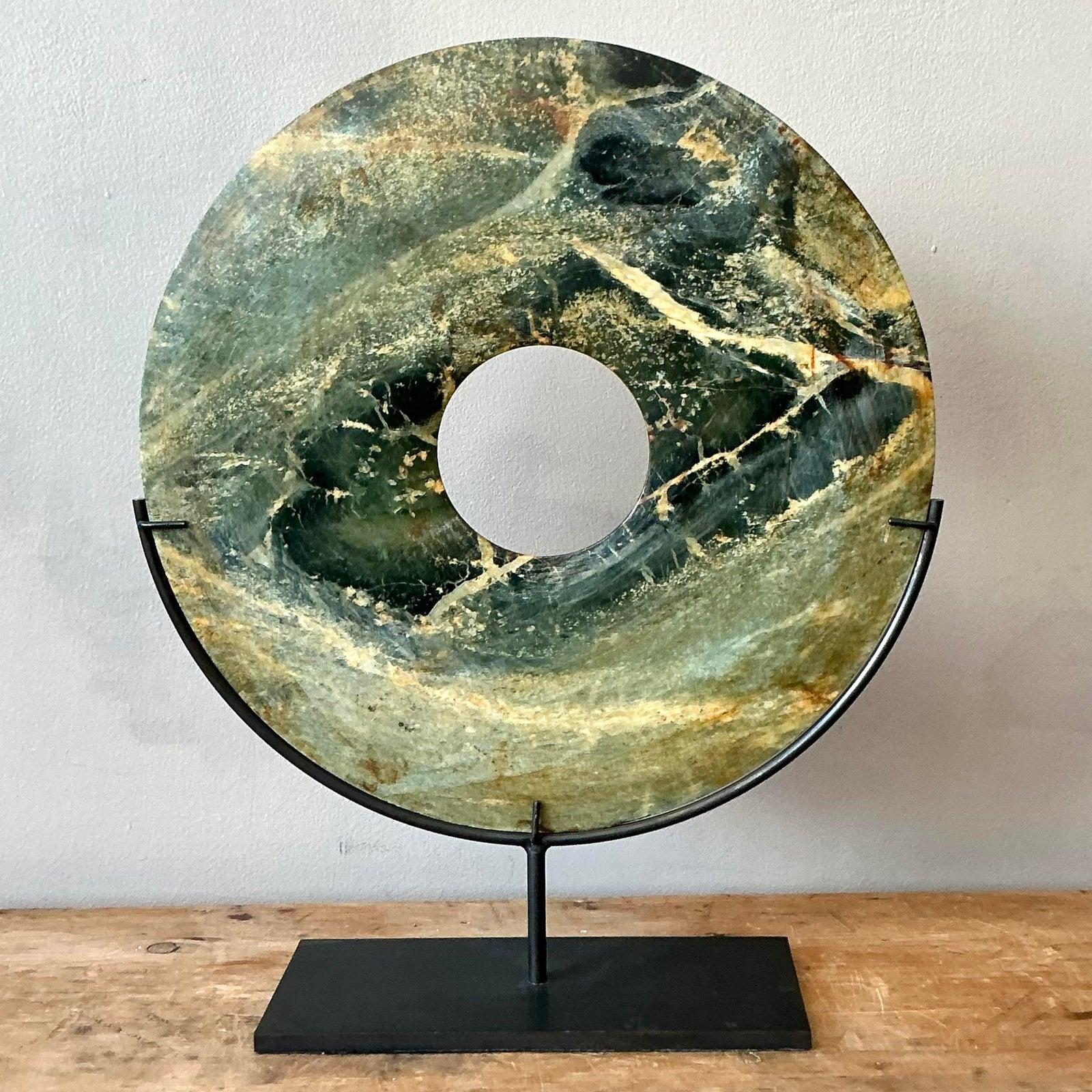 Ferro Disco vintage in marmo verde di Greene & Greene Bi in vendita