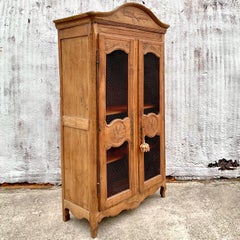 Vintage Boho Gusto Carved Wood Distressed Armoire