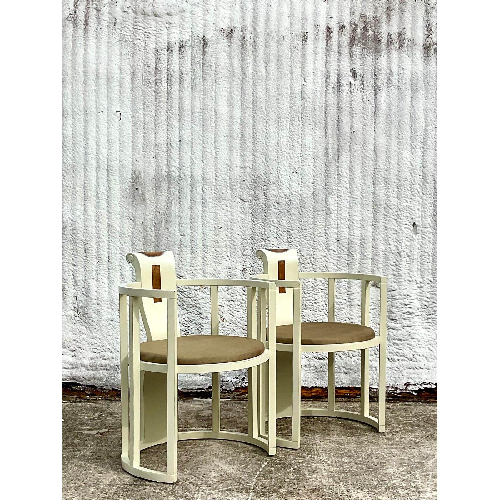 Vintage Boho Half Moon Chairs After Hoffman 2