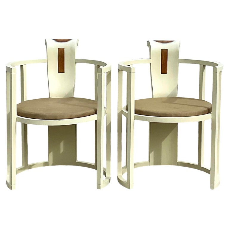 Vintage Boho Half Moon Chairs After Hoffman at 1stDibs