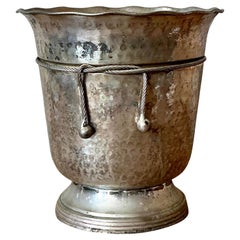 Vintage Boho Hammered Aluminum Ice Bucket