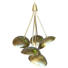 Vintage Boho Hammered Brass Chandelier After Arteriors