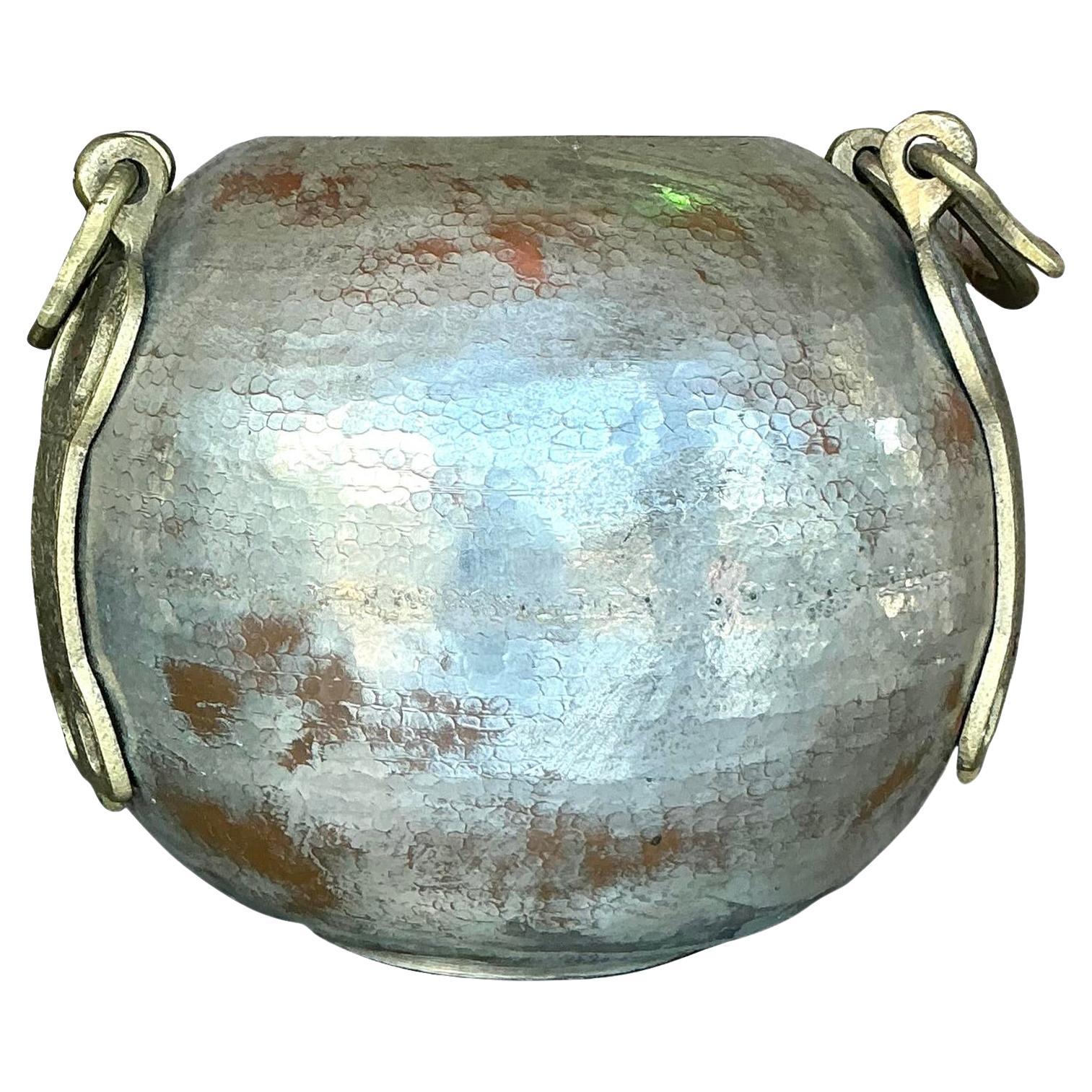 Vintage Boho Hammered Copper and Brass Vase