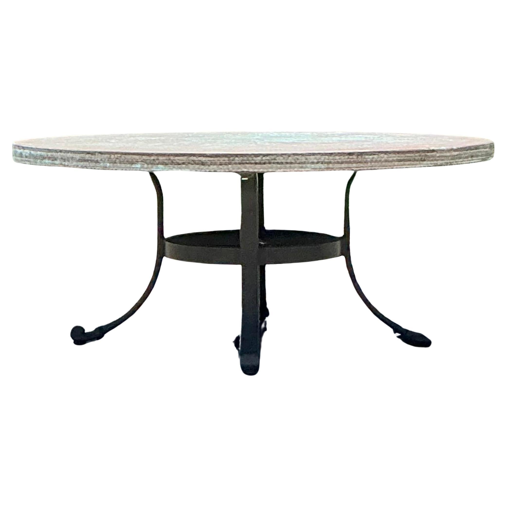 Vintage Boho Hammered Copper Coffee Table