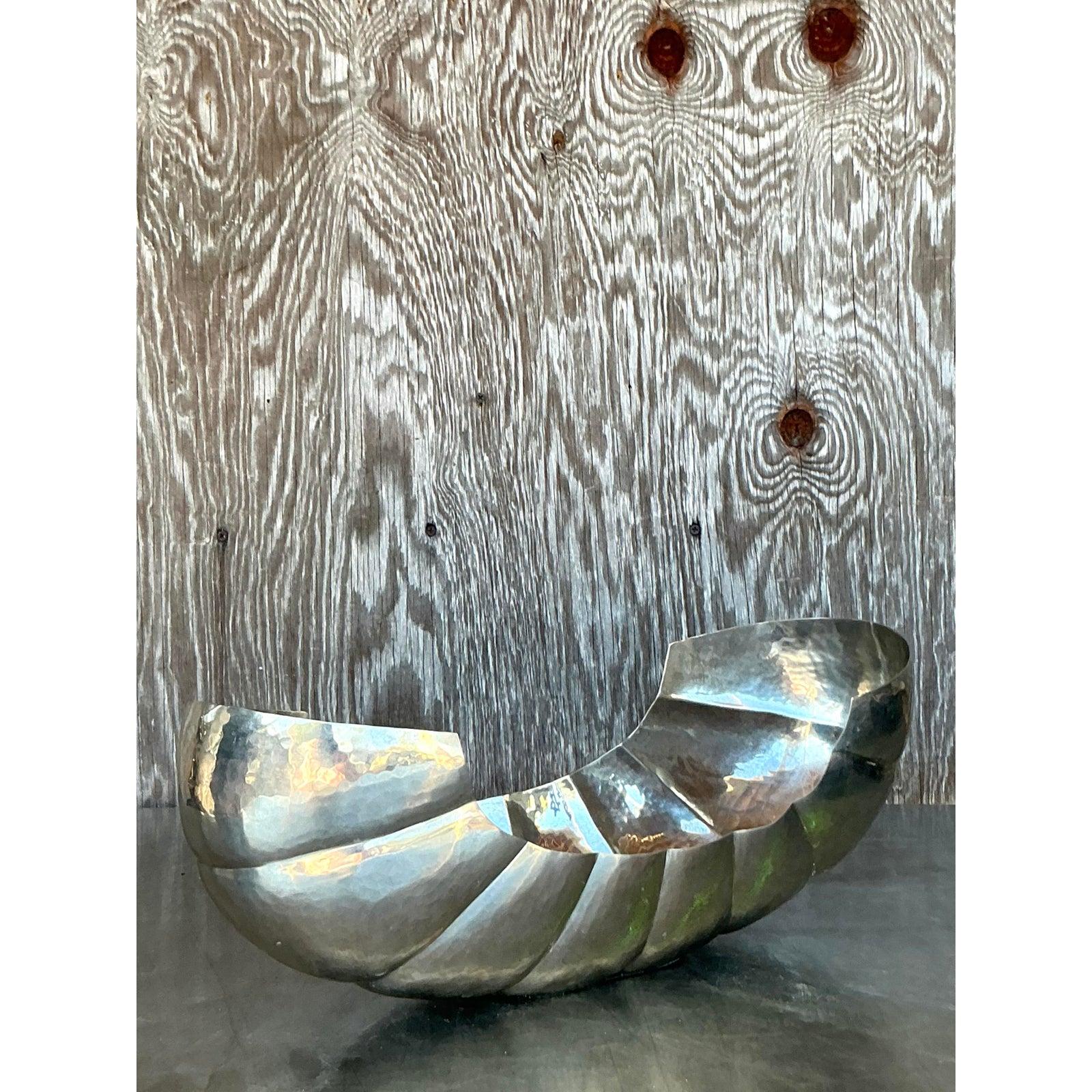Vintage Boho gehämmert Metall Victoria Tablett im Angebot 6