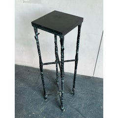 Vintage Boho Hammered Pedestal After Giacometti