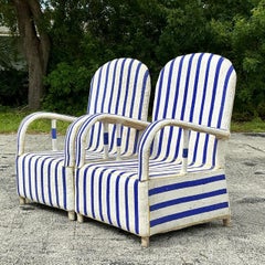 Vintage Boho Hand Beaded Lounge Chairs