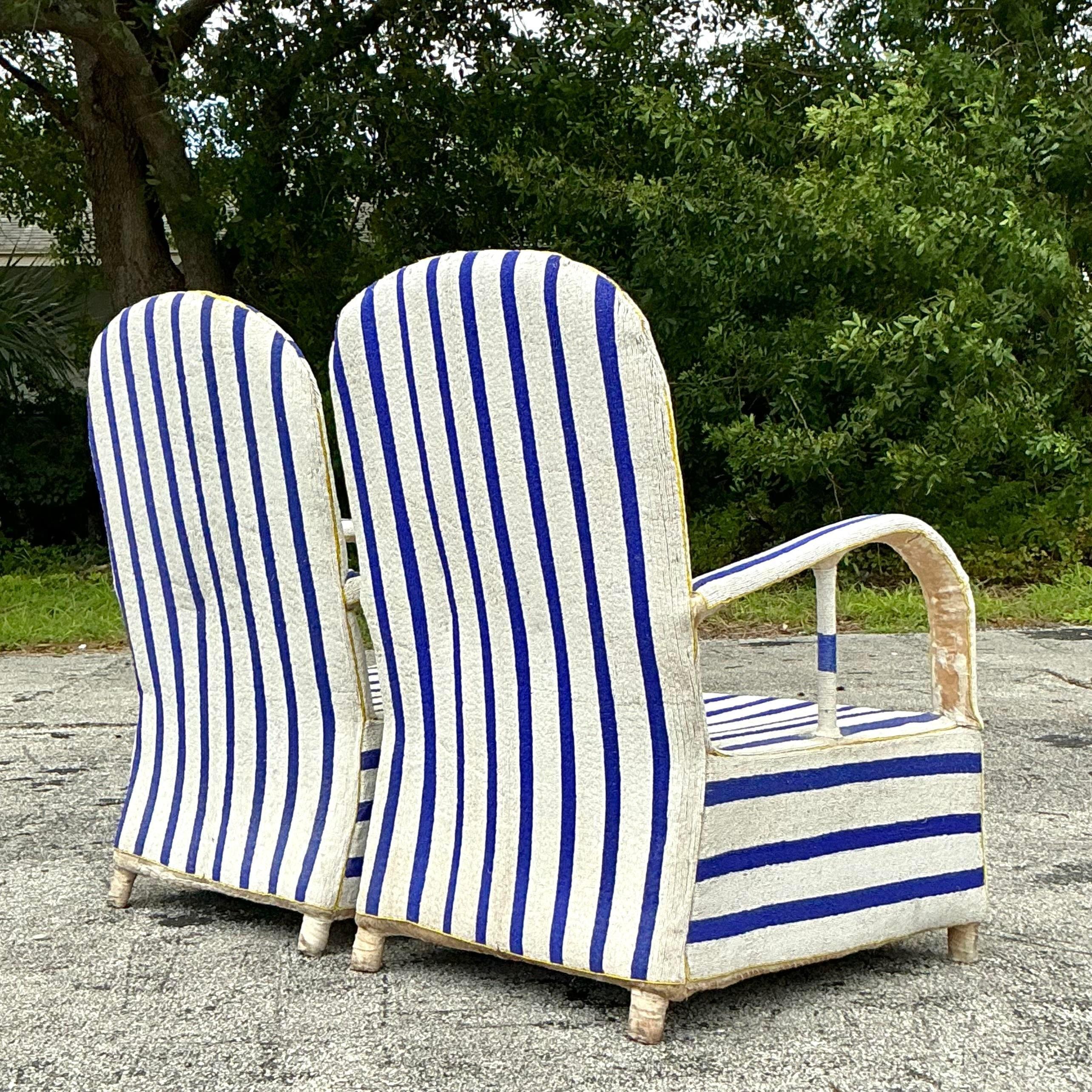 Textile Chaises longues Vintage Boho perlées à la main en vente