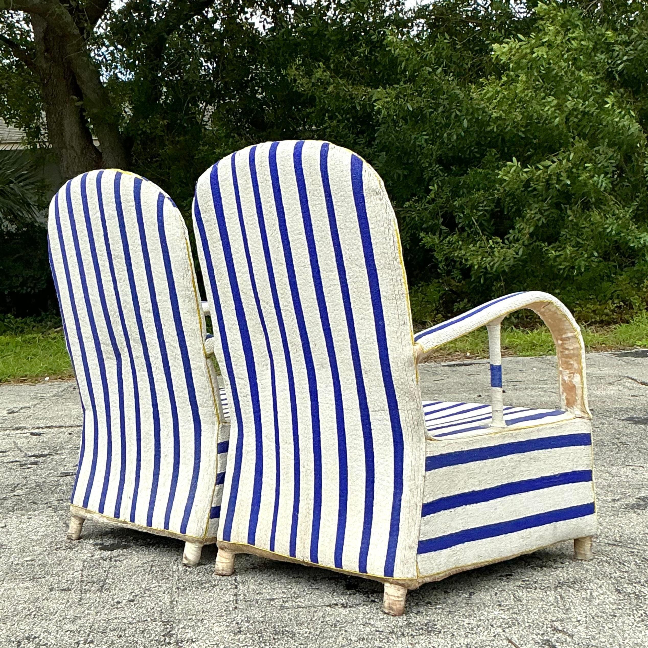 Chaises longues Vintage Boho perlées à la main en vente 1