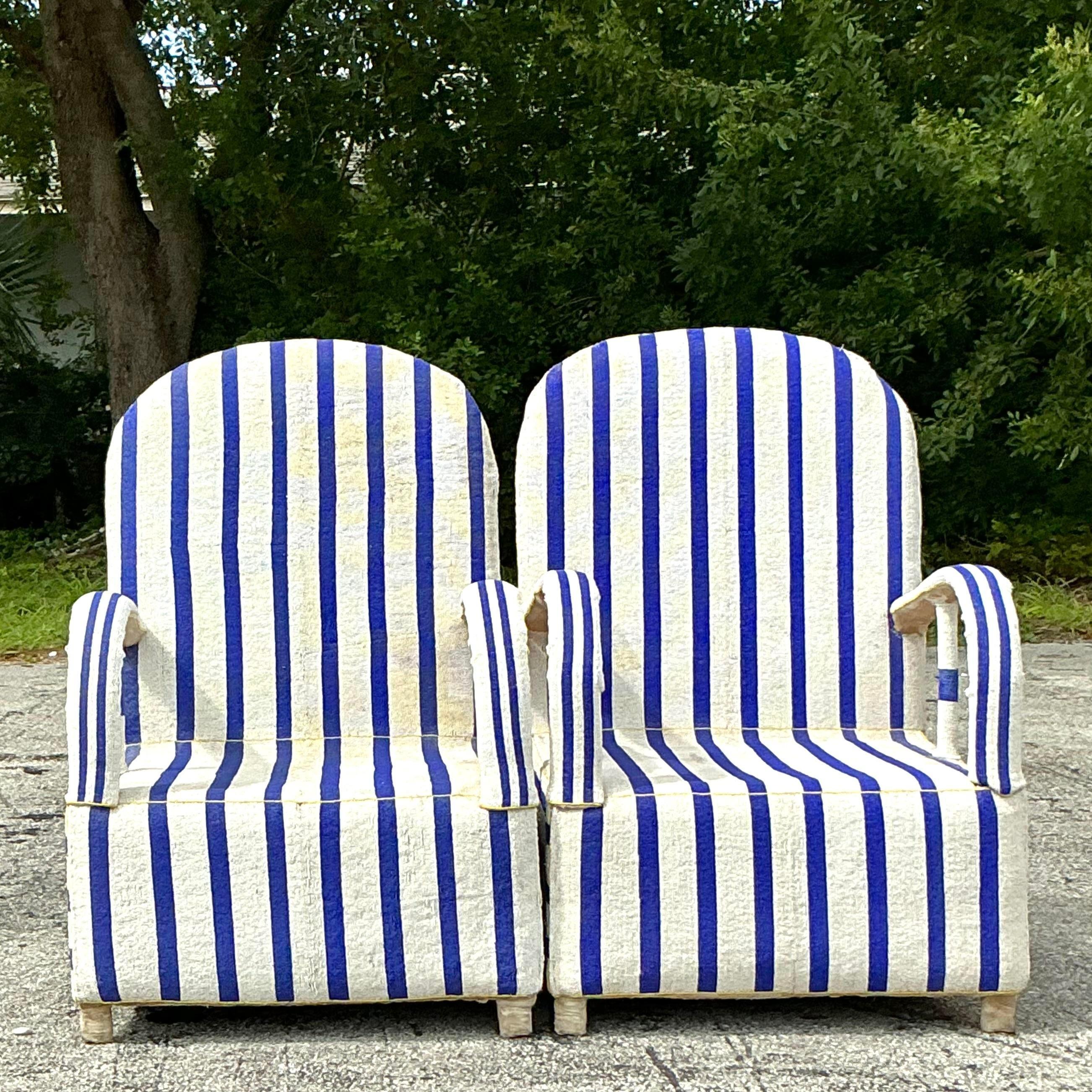 Chaises longues Vintage Boho perlées à la main en vente 2
