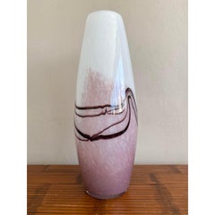 Vintage Boho Hand-Blown Art Glass Vase