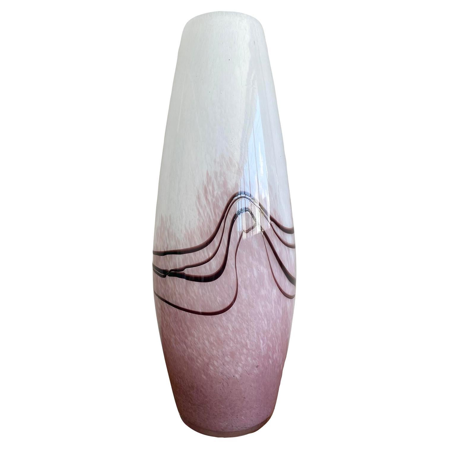 Vintage Boho Hand-Blown Art Glass Vase