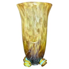 Vintage Boho Hand Blown Glass Vase