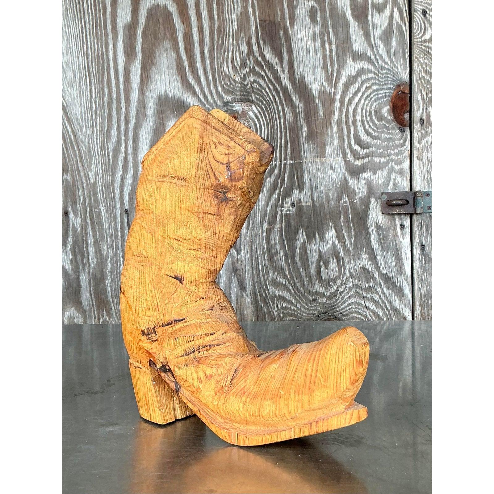 Americano Stivale vintage boho intagliato a mano in vendita