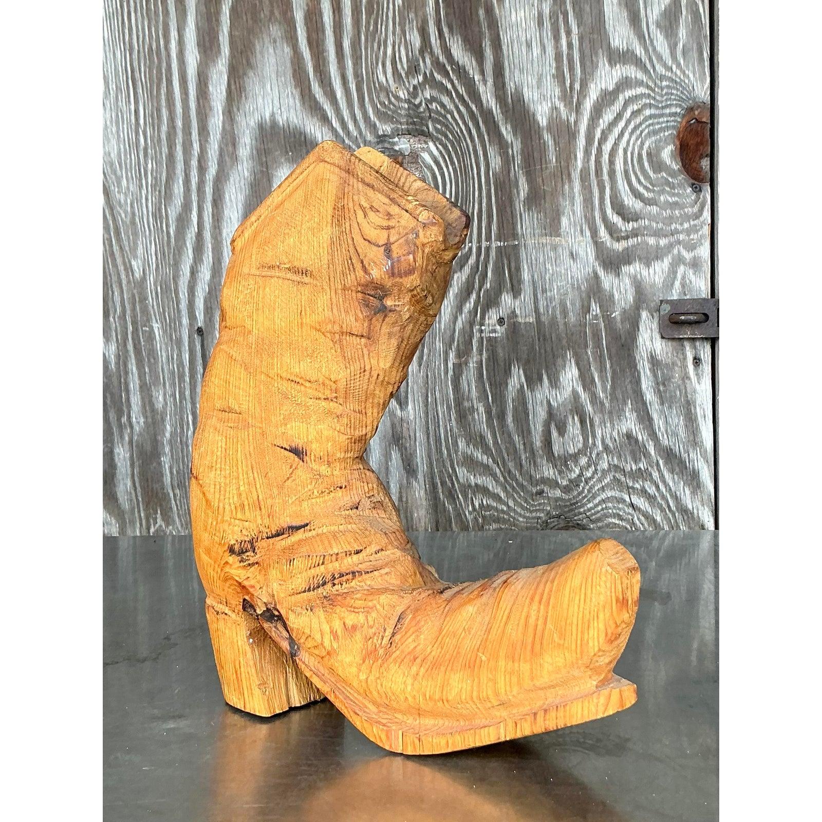 Stivale vintage boho intagliato a mano in vendita 1
