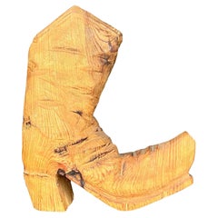 Vintage Boho Hand Carved Boot