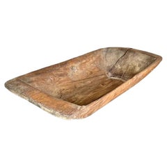 Antique Boho Hand Carved Dough Bowl