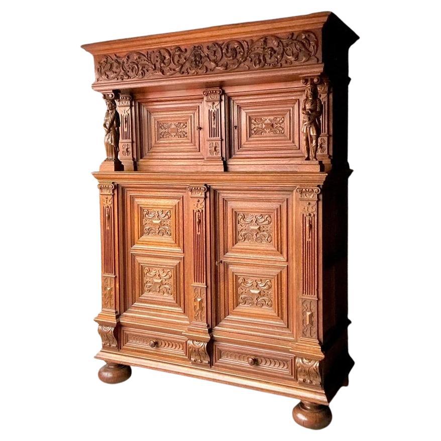 Armoire hollandaise vintage Boho sculptée à la main
