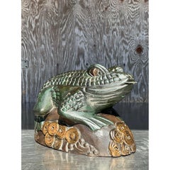 Vintage Boho Hand Carved Frog