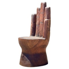 Chaise vintage Boho sculptée à la main