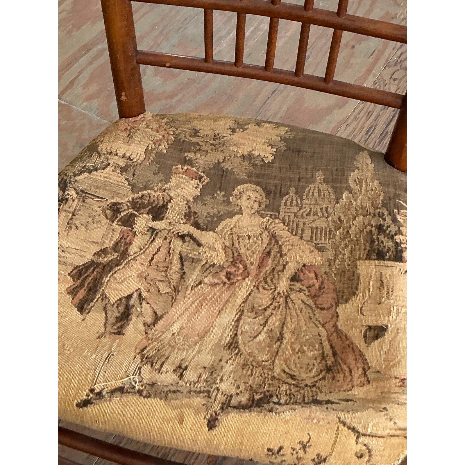 Chinoiserie Vintage Boho Hand Carved Side Chairs - A Pair For Sale
