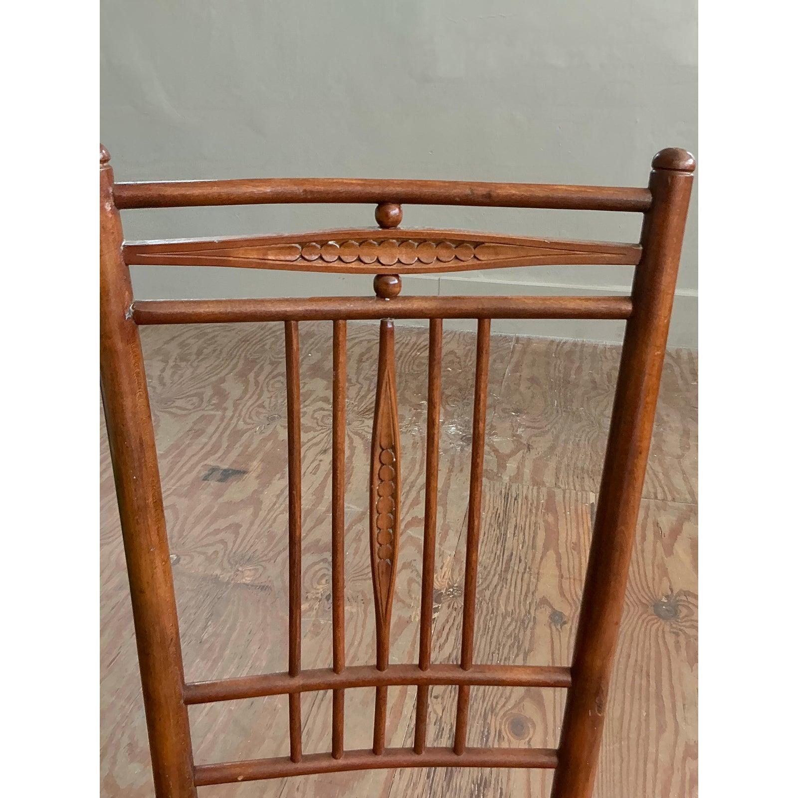Vintage Boho Hand Carved Side Chairs - A Pair For Sale 2