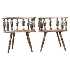 Chaises de mariée bohème vintage sculptées à la main - Lot de 2