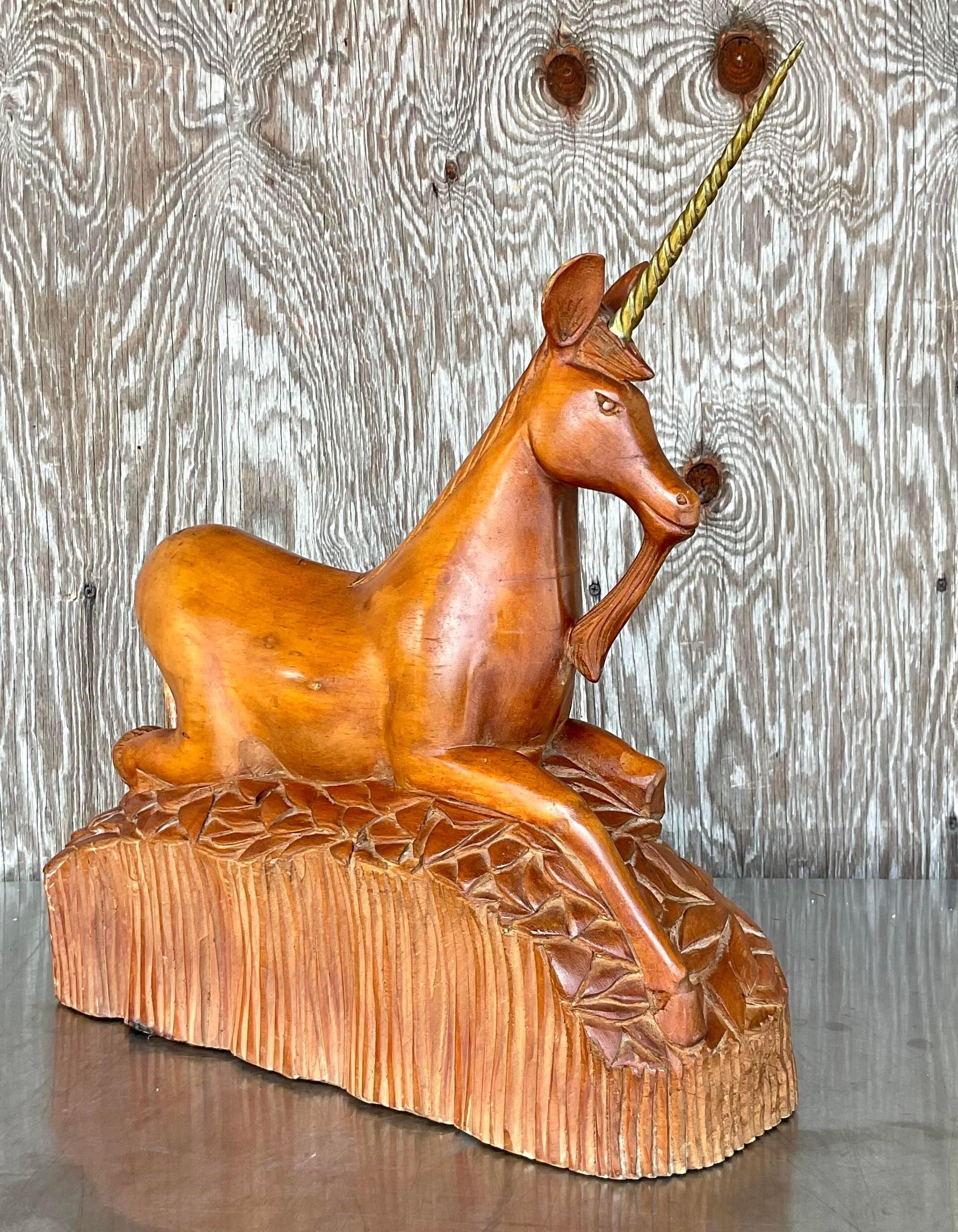 vintage brass unicorn