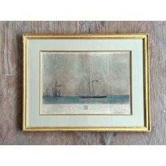 Vintage Boho Hand Colored Nautical Print
