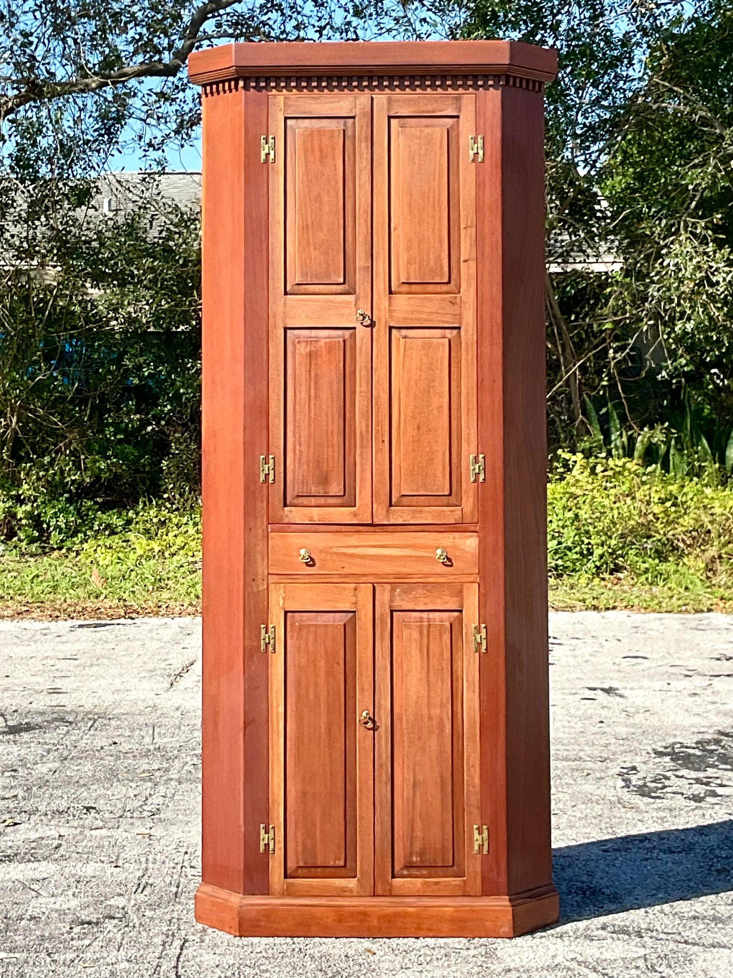 Mid-20th Century Vintage Boho Hand Made 1930's Corner Cabinet For Sale