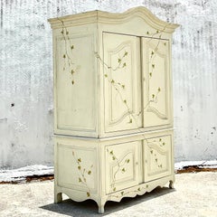 Vintage Boho Hand Painted Armoire