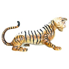 Vintage Boho Hand Painted Carnival Tiger