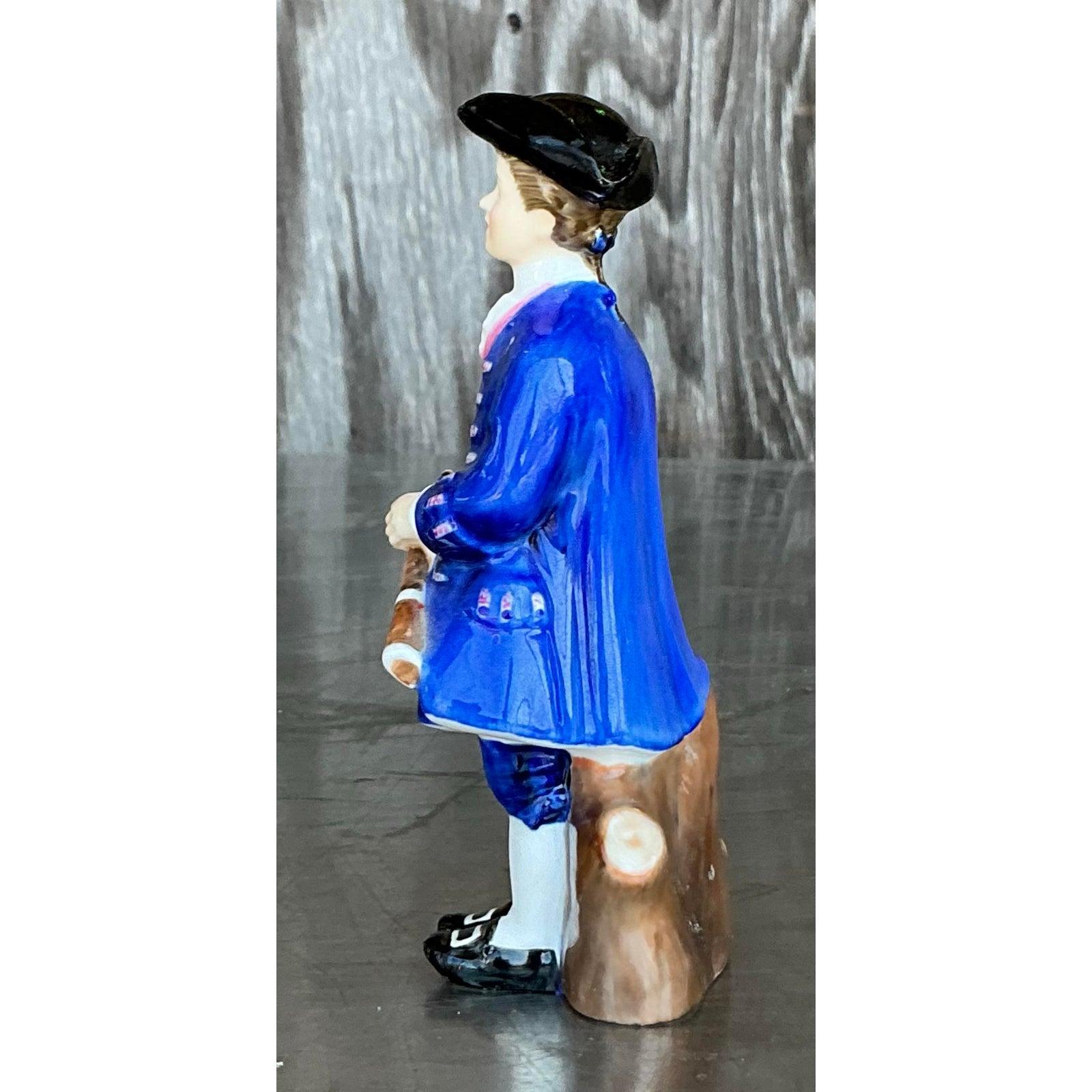 XX secolo Figura militare in ceramica dipinta a mano Vintage By in vendita