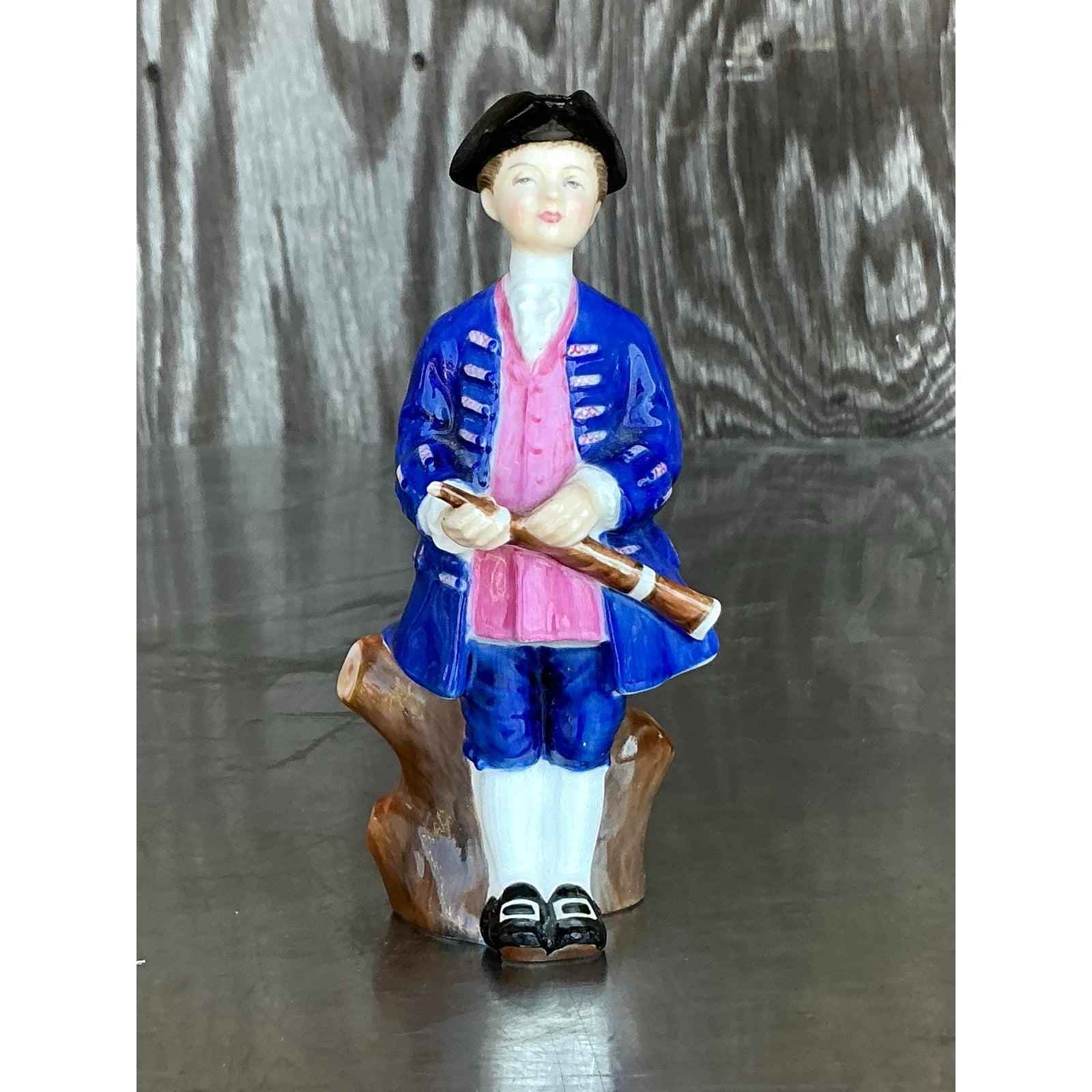 Ceramica Figura militare in ceramica dipinta a mano Vintage By in vendita